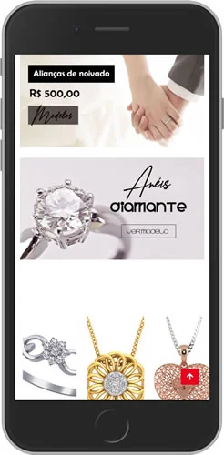 Loja Virtual Joalheria Mobile Produtos